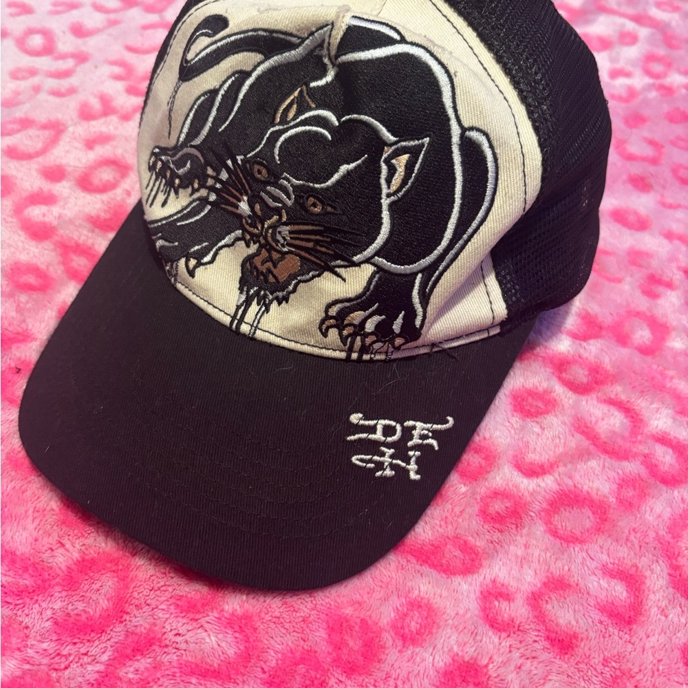 Ed Hardy Black and White Panther Hat